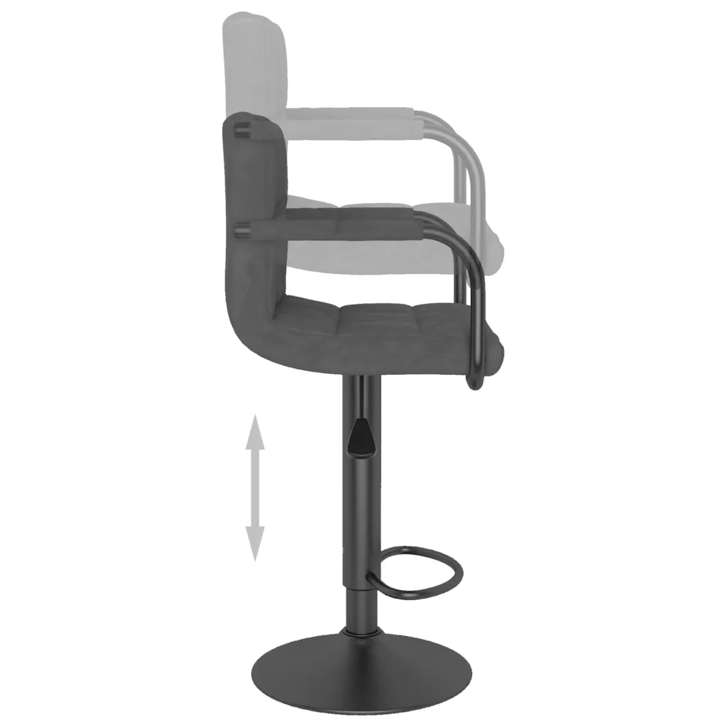 Sgabello da Bar Grigio Scuro in Velluto 334649