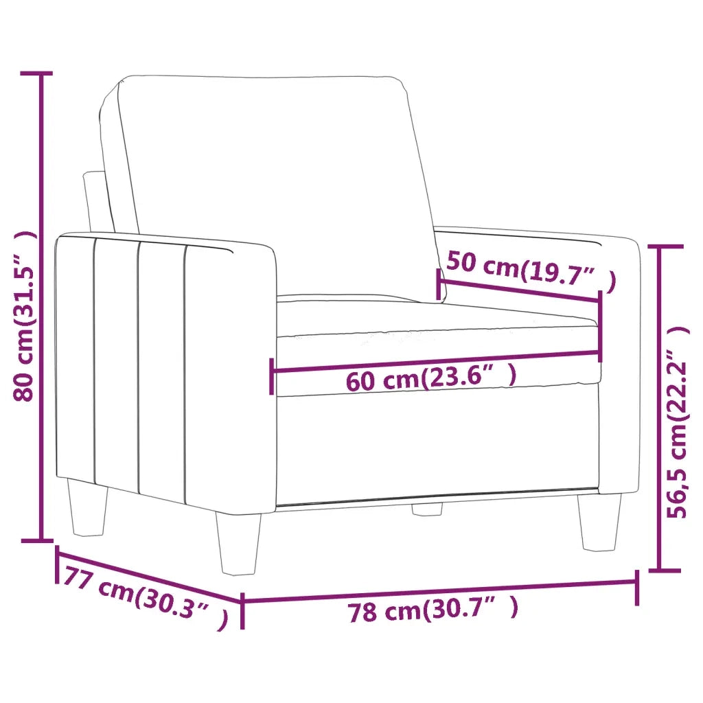Poltrona-Divano Sedia Grigia 60 cm in Similpelle 496147