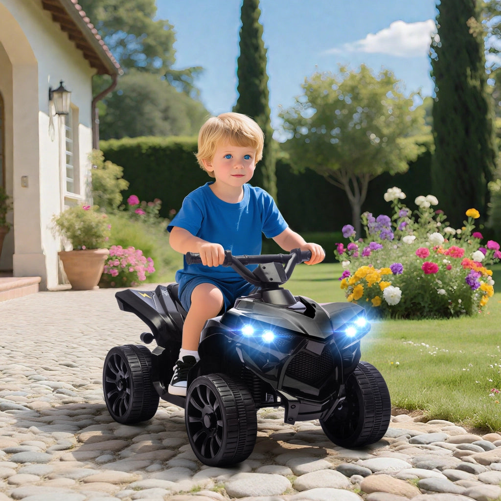 Quad Elettrico Bambini ATV ¨C zephmum ¨C Nero, LED, Batteria 6V, 3-6 Anni
