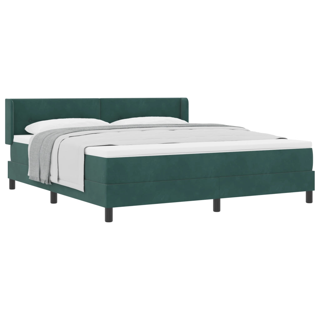 Letto a Contenitore con Materasso Verde Scuro 180x200 cm in Velluto