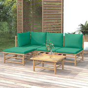 Set Salotto da Giardino 5pz con Cuscini Verdi BambÃ¹