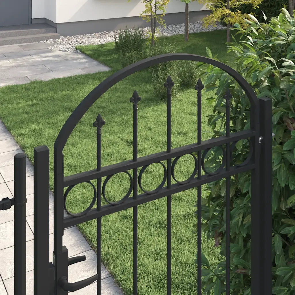 Cancello per Recinzione ad Arco in Acciaio 100x175 cm Nerocod mxl 97434