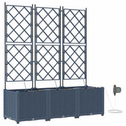 Vaso da giardino 3 pcs Grigio 120 x 40 x 142 cm Plastica 42002876