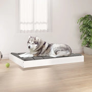 Cuccia per Cani Bianca 101,5x74x9 cm in Legno Massello di Pino 820867