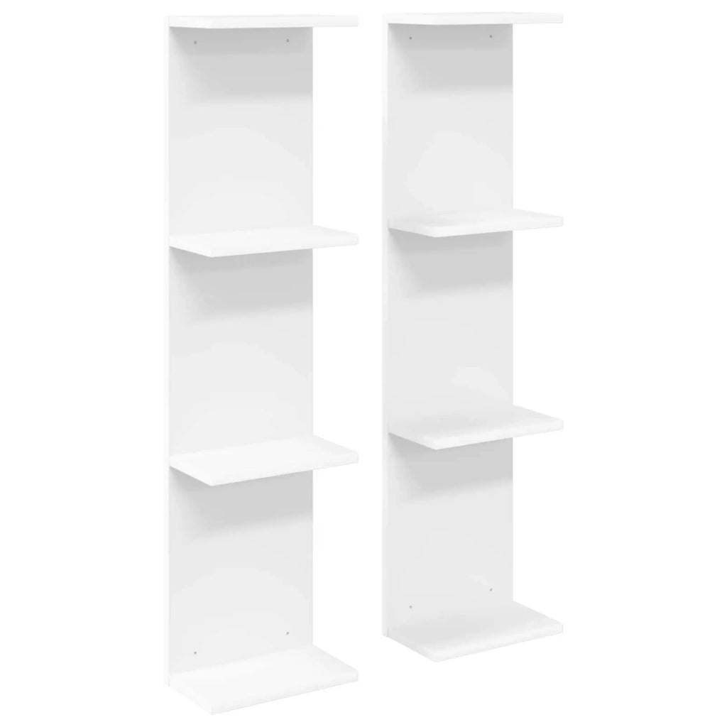 Scaffale da parete 2 pz Bianco 25 x 15 x 100 cm 8012381