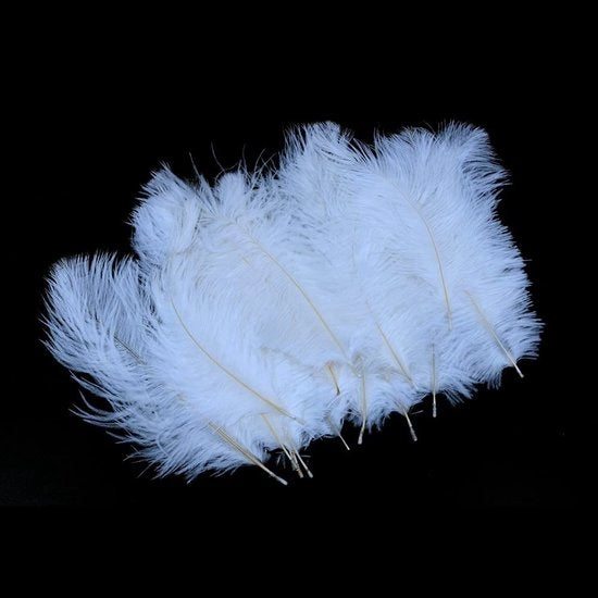 Decorazione da tavola DIY con piume di struzzo naturali - 20 pezzi - Bianco - Luce e sicurezza - Piume lighweight - Decorazione di matrimonio