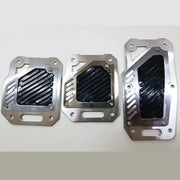 Trade Shop - Copri Pedali Cromato Acciaio Nero Ws1566 Auto Sportiva Tuning Antiscivolo Auto -