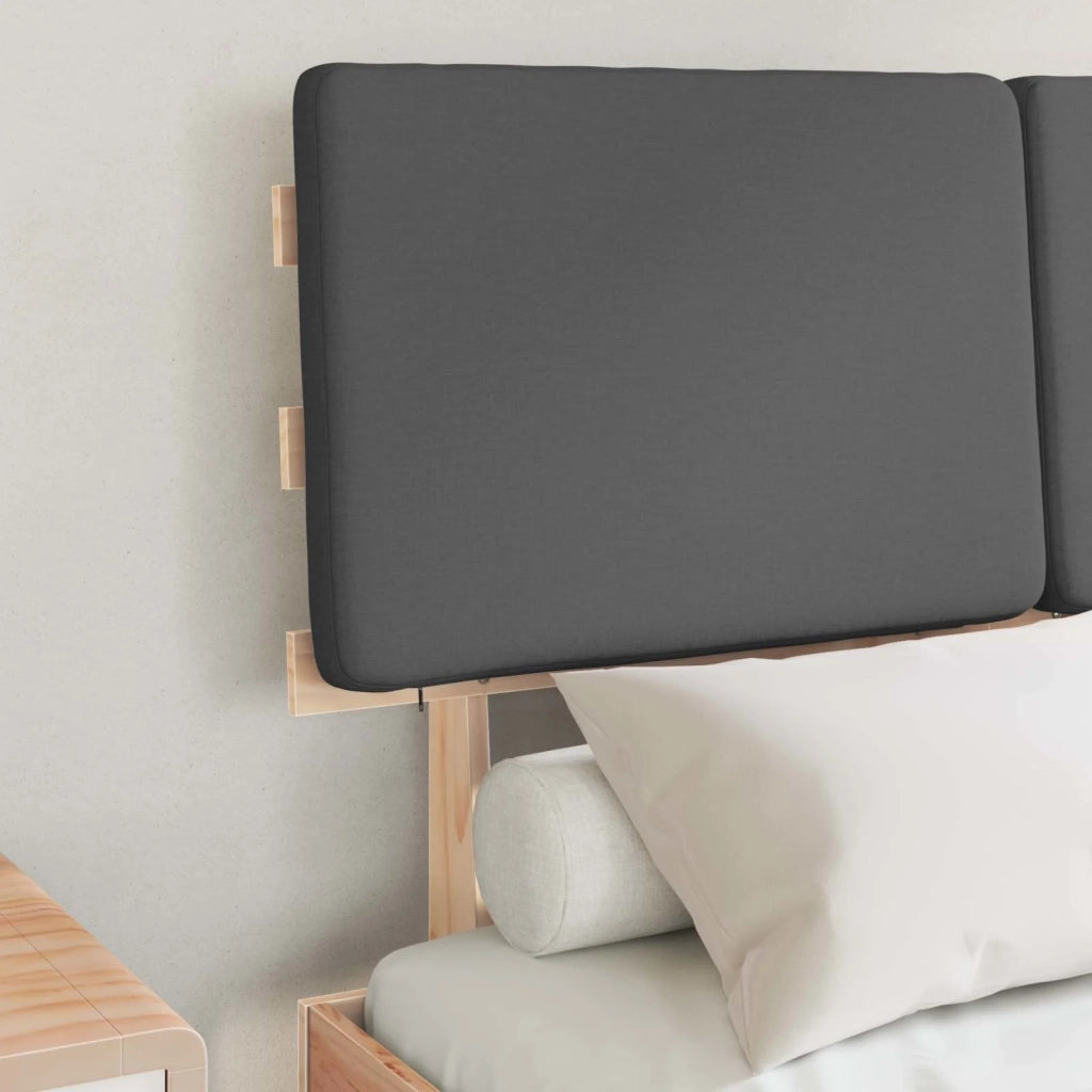 Letto con Testiera Rivestita Grigio scuro 120 x 200 cm