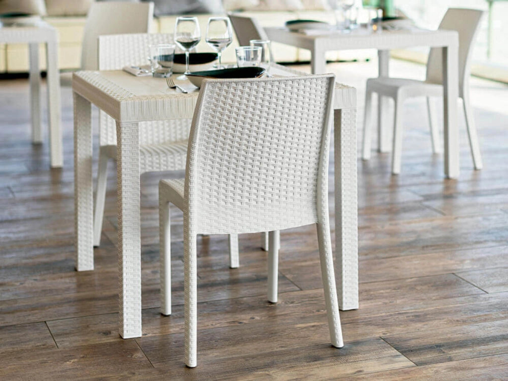 Sedia da Giardino Virginia 47x59x86 h cm in Wicker Bianco