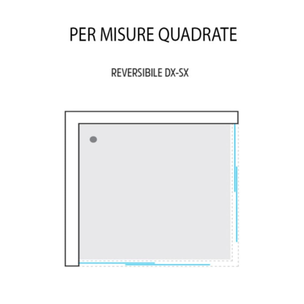 Box doccia corner due ante cristallo serigrafato temperato *** misure 86.5-89.5x86.5-89.5xh185 cm serigrafato, confez...