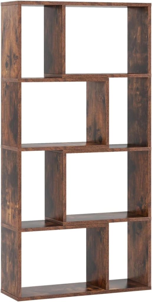 Libreria con 8 scomparti, scaffale divisorio 60 x 20 x 120 cm, scaffale in legno con 2 dispositivi di protezione antiribaltamento, scaffale a cubi per soggiorno e cameretta per bambini
