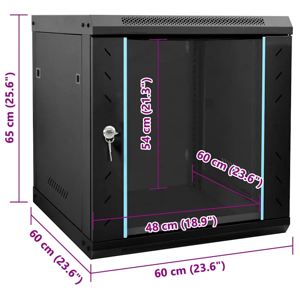 vidaXL Armadietto di rete Nero 53 x 60 x 60 cm Acciaio