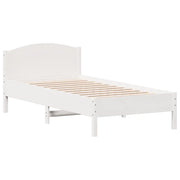 Letto singolo | Letto per adulti | Letto senza Materasso Bianco 75x190 in Legno Massello di Pino
