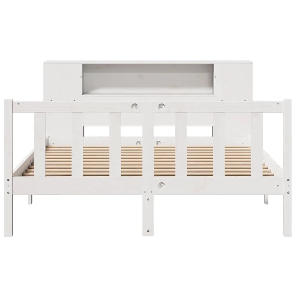 Letto Libreria senza Materasso Bianco 140x200 cm Legno di Pino 3321658