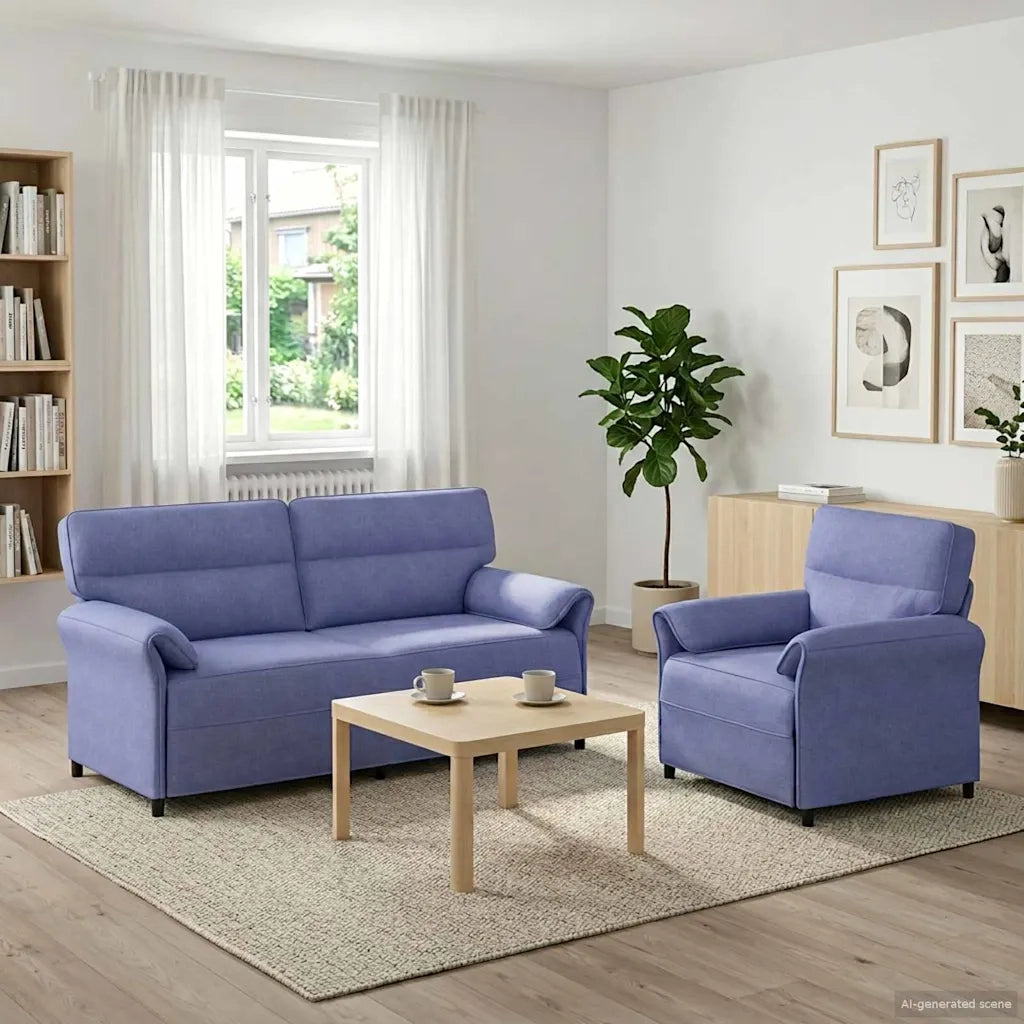 Set di divani 2 pz Blu jeans Tessuto 3424870