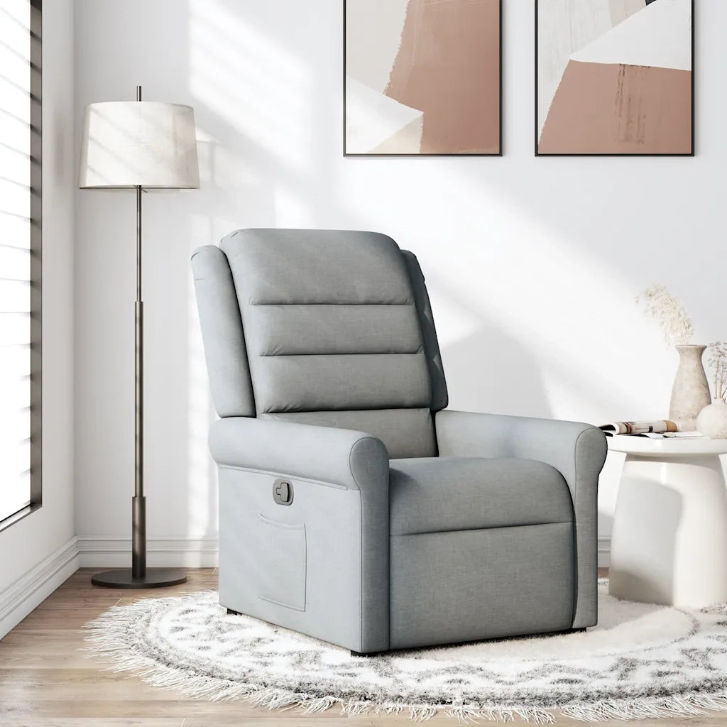 Divano Sedia-Poltrona Reclinabile in Tessuto Grigio Chiaro 610884