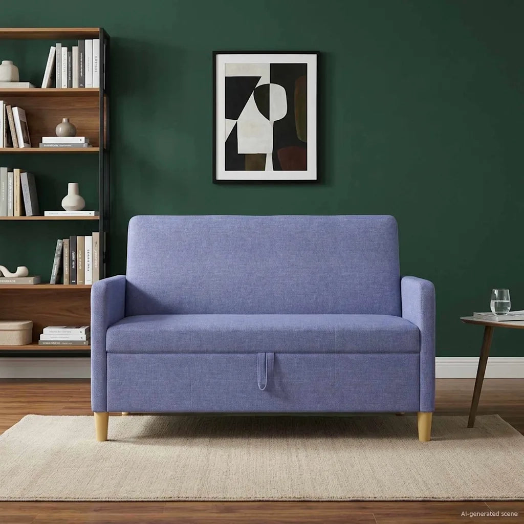 Divano con Storage Blu jeans 122 x 78 x 87 cm Poliestere 42036904