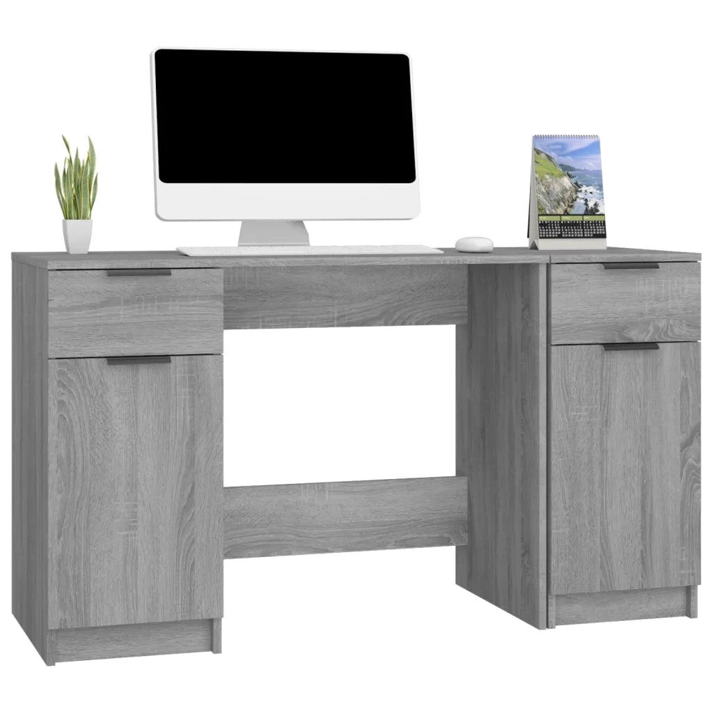 Scrivania con Mobile Laterale Grigio Sonoma Legno Multistrato 3115914