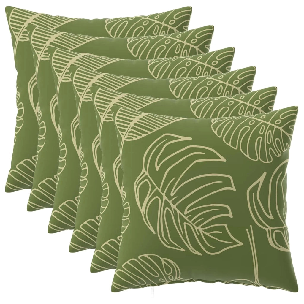 Federa 6 pcs HEERLEN Design a foglia 45 x 45 cm Poliestere 910523