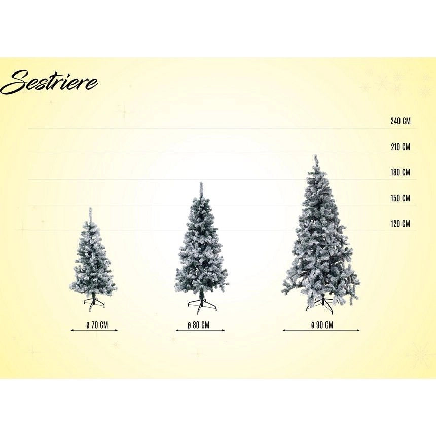 Albero di Natale Sestriere innevato 150 cm 350 rami in pvc