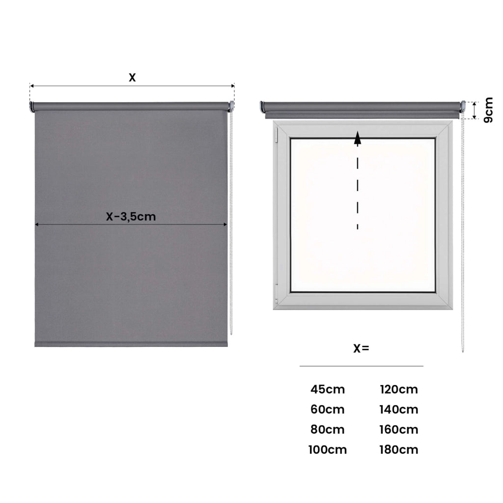 Tenda a rullo oscurante Moon Grigio scuro 100x250 cm