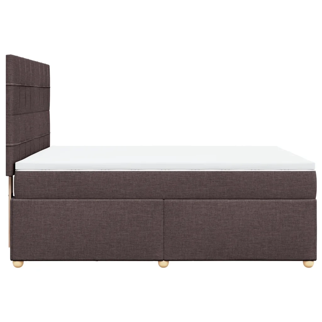Giroletto a Molle con Materasso Marrone Scuro 140x190cm Tessuto