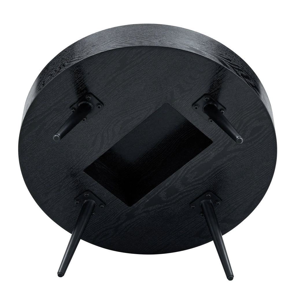 Tavolino da caff¨¨ rotondo - Zephmum- 70 cm diametro- Nero- Design minimalista