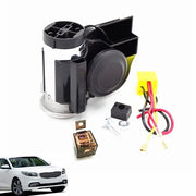 Fischietto elettrico per auto - 135DB - Altoparlante super potente - Cromo - Fischietto elettrico con pompa - Adatto per veicoli 12V - Fischietto a slitta
