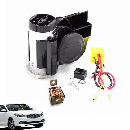 Fischietto elettrico per auto - 135DB - Altoparlante super potente - Cromo - Fischietto elettrico con pompa - Adatto per veicoli 12V - Fischietto a slitta