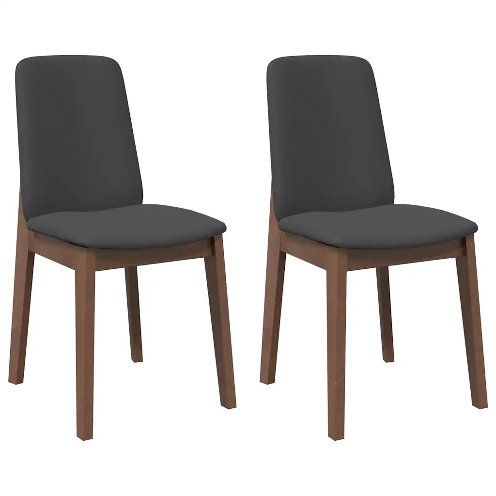 vidaXL Sedie da Pranzo con Cuscini 2pz Marrone Legno Massello di Hevea
