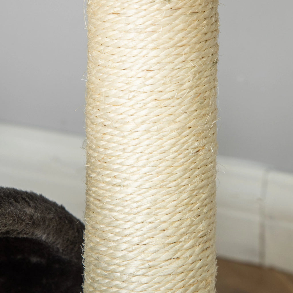 Tiragraffi per Gatti 46cm con Cuccia e Piattaforma ¨C Xylo ¨C Grigio Scuro