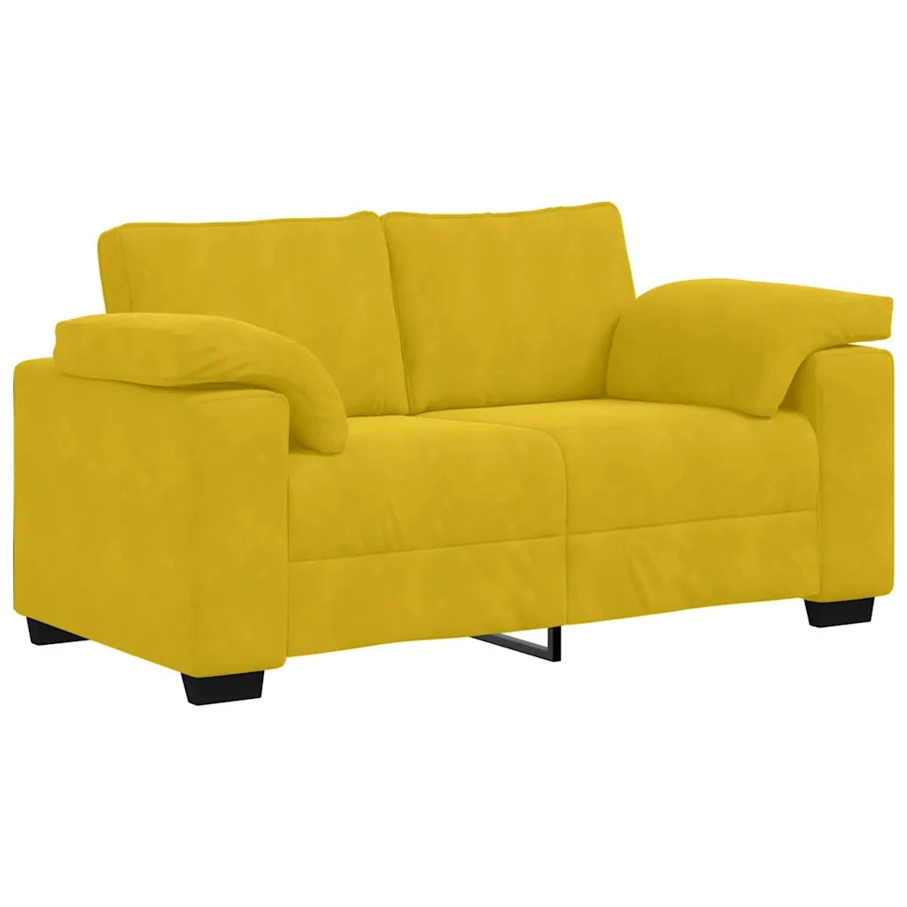 Set di Divani 3 pz con Cuscini giallo in Velluto