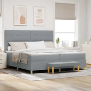 Letto a molle con materasso Grigio chiaro 200 x 200 cm Tessuto 3344324