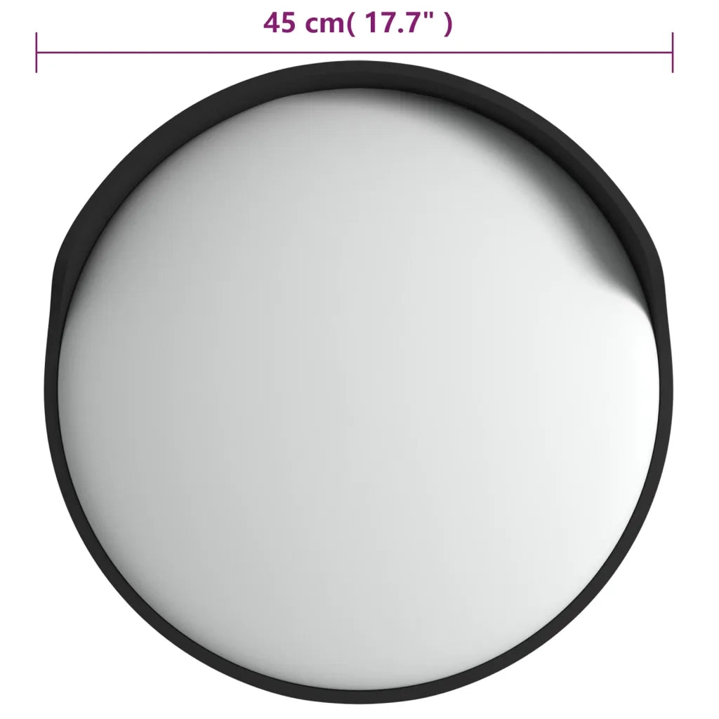 Specchio stradale convesso per esterni nero Ø45 cm in policarbonato 153079
