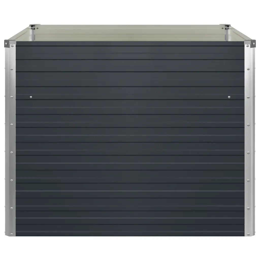 Fioriera Rialzata Antracite 100x100x77 cm in Acciaio Zincato 45725