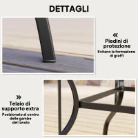 Tavolo da Giardino Marrone per 4 Persone con Foro Centrale per Ombrellone, 94L x 94P x 71A cm