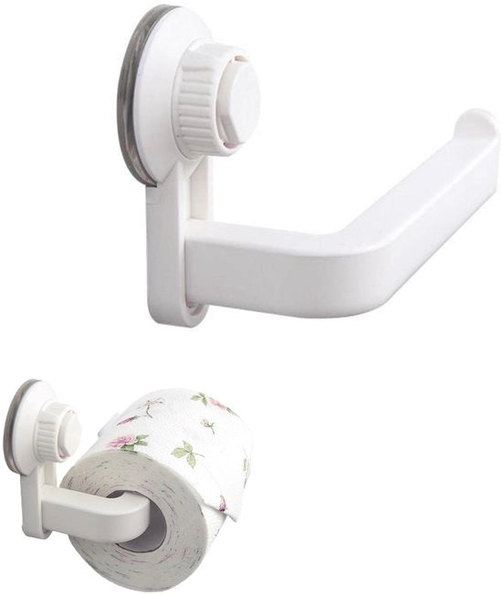 Sostegno per Rotolo di Carta igienica, Sostegno per rotolo di carta igienica da parete con morsetto, colla forte, per bagno e cucina (bianco)