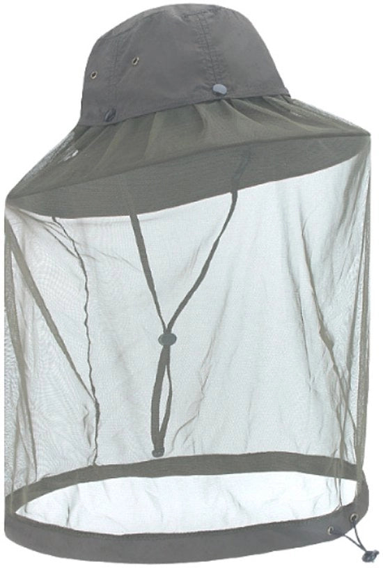 Cappello da sole con parasole, cappello safari con rete nascosta per insetti - Verde militare