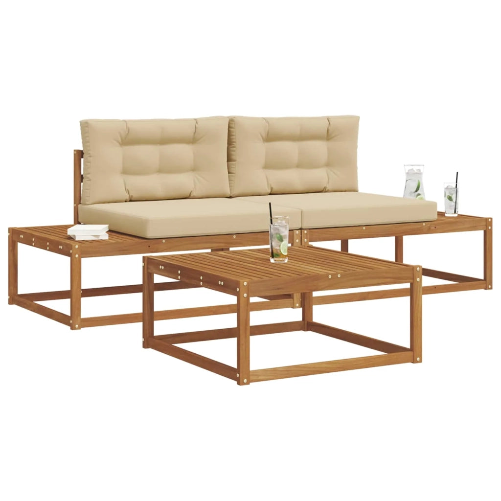 Set di divani da esterno con cuscino Naturale e Beige