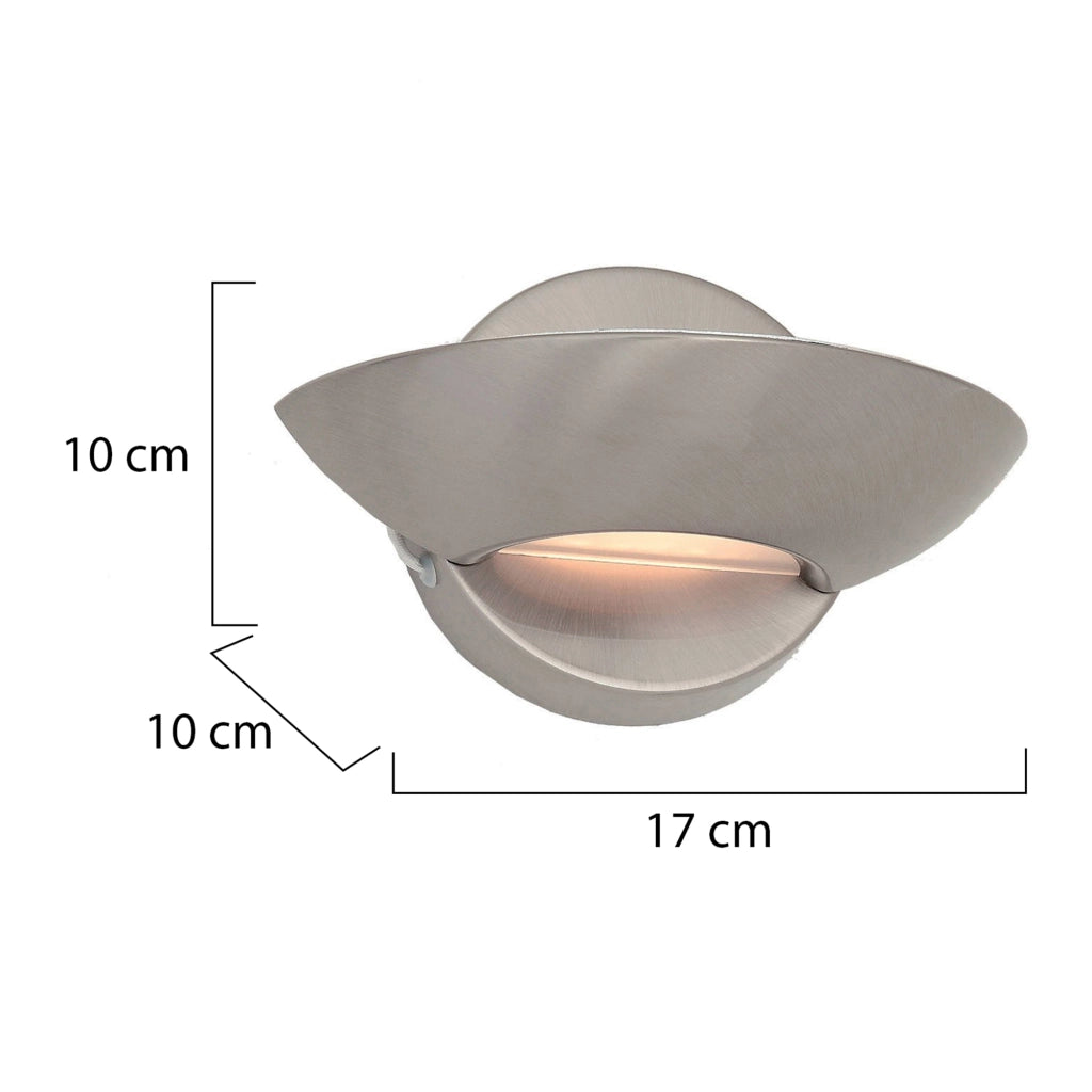 Tresivio, Lampada da Parete Materiale Struttura in Vetro, Grigio