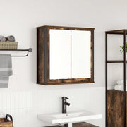 Pensile da Bagno con Specchio-Mobile bagno con specchio Rovere Fumo 60x21x60 cm