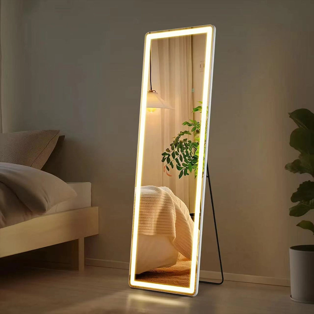 Specchio da terra grande figura intera con luci LED 160 x 50 cm Pulsante Touch