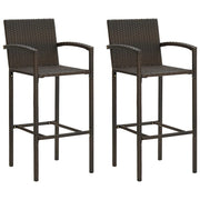 Sgabelli da Bar 2 pz in Polyrattan Marrone 362580