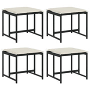 Sgabelli da Giardino con Cuscini 4 pz Neri in Polyrattan CFW6112038