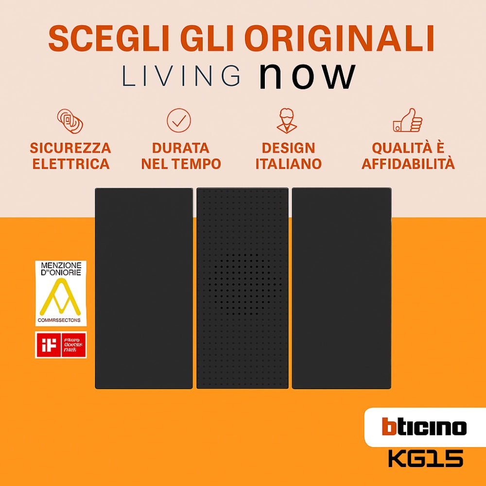 Cover suoneria bticino living now 1 modulo design elegante e funzionale *** colore nero, confezione 1