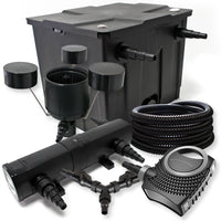 Set Filtro 12000l Chiarificatore laghetto 36W Pompa NEO8000 70W Tubo 25m Skimmer CSP250