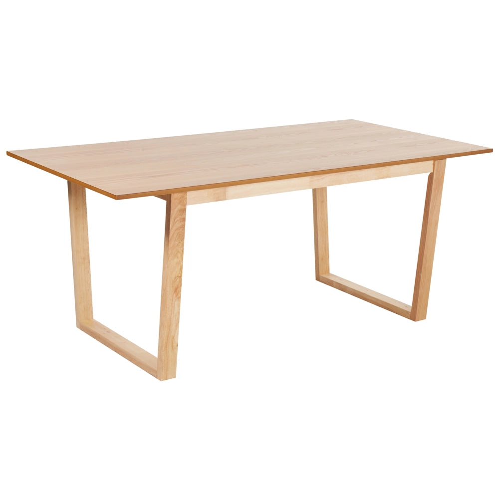Tavolo da pranzo in legno di frassino chiaro MDF 180 x 95 cm Piano impiallacciato in frassino Design moderno Base a canale