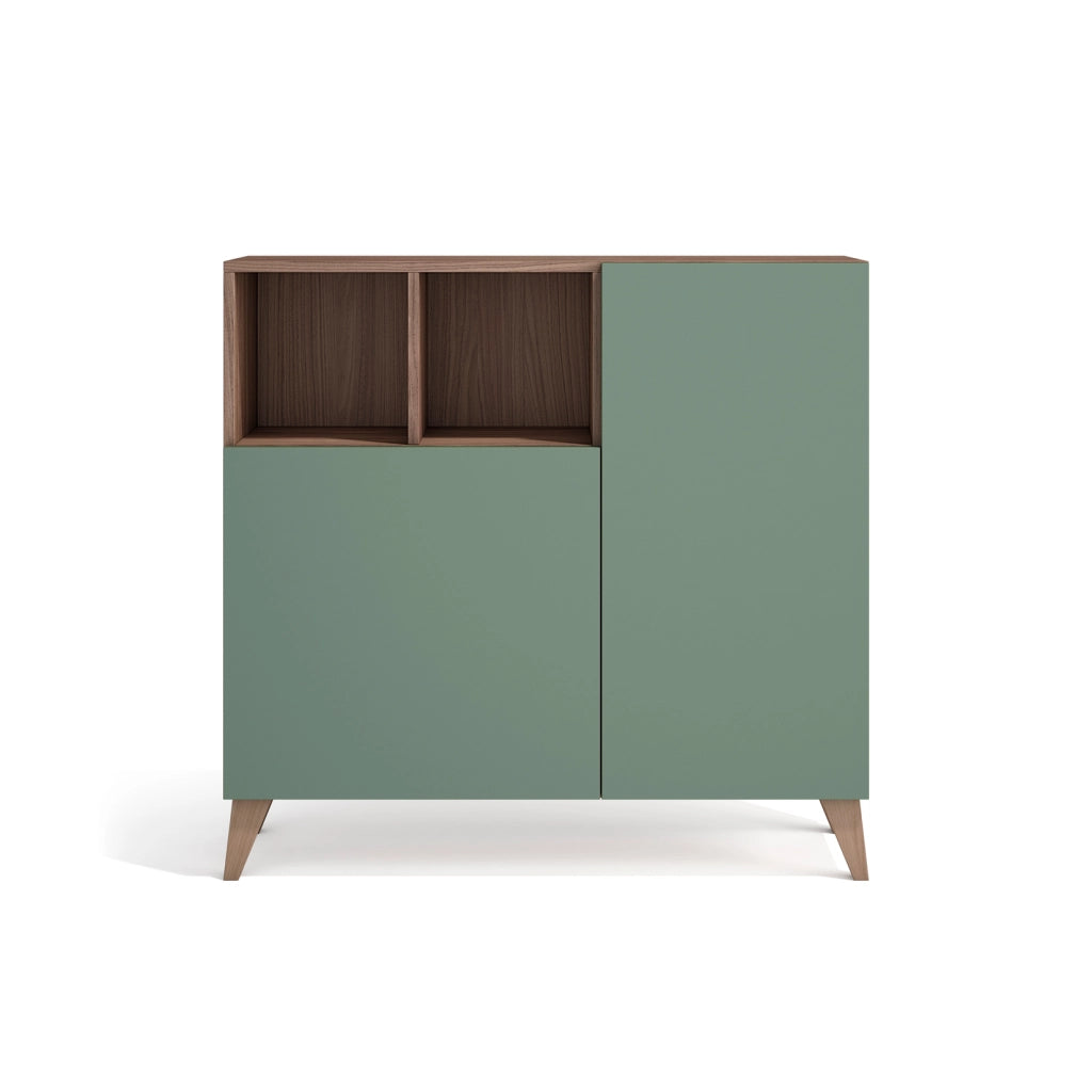 Scarpiera Herdasa effetto noce ante verdi 87x90x27