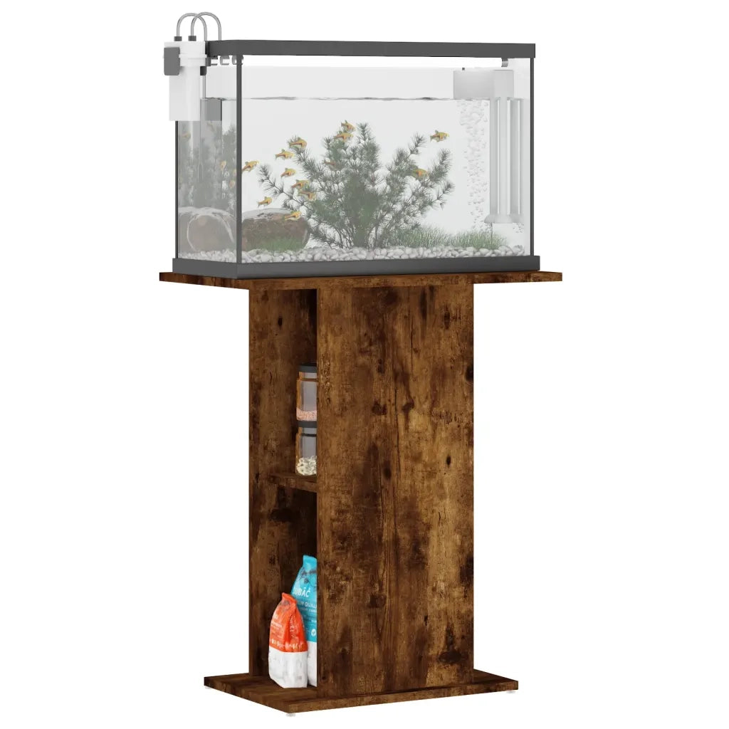 Supporto Acquario 60,5x36x72,5 cm Legno Multistrato Rovere Fumo
