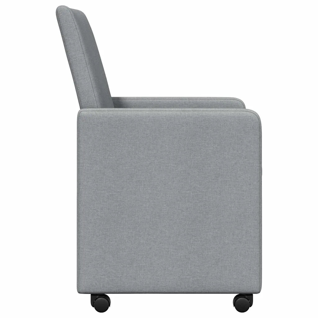 Sedie da Pranzo con Ruote 2 pz | Sedie da cucina Grigio chiaro 57 x 66 x 94 cm